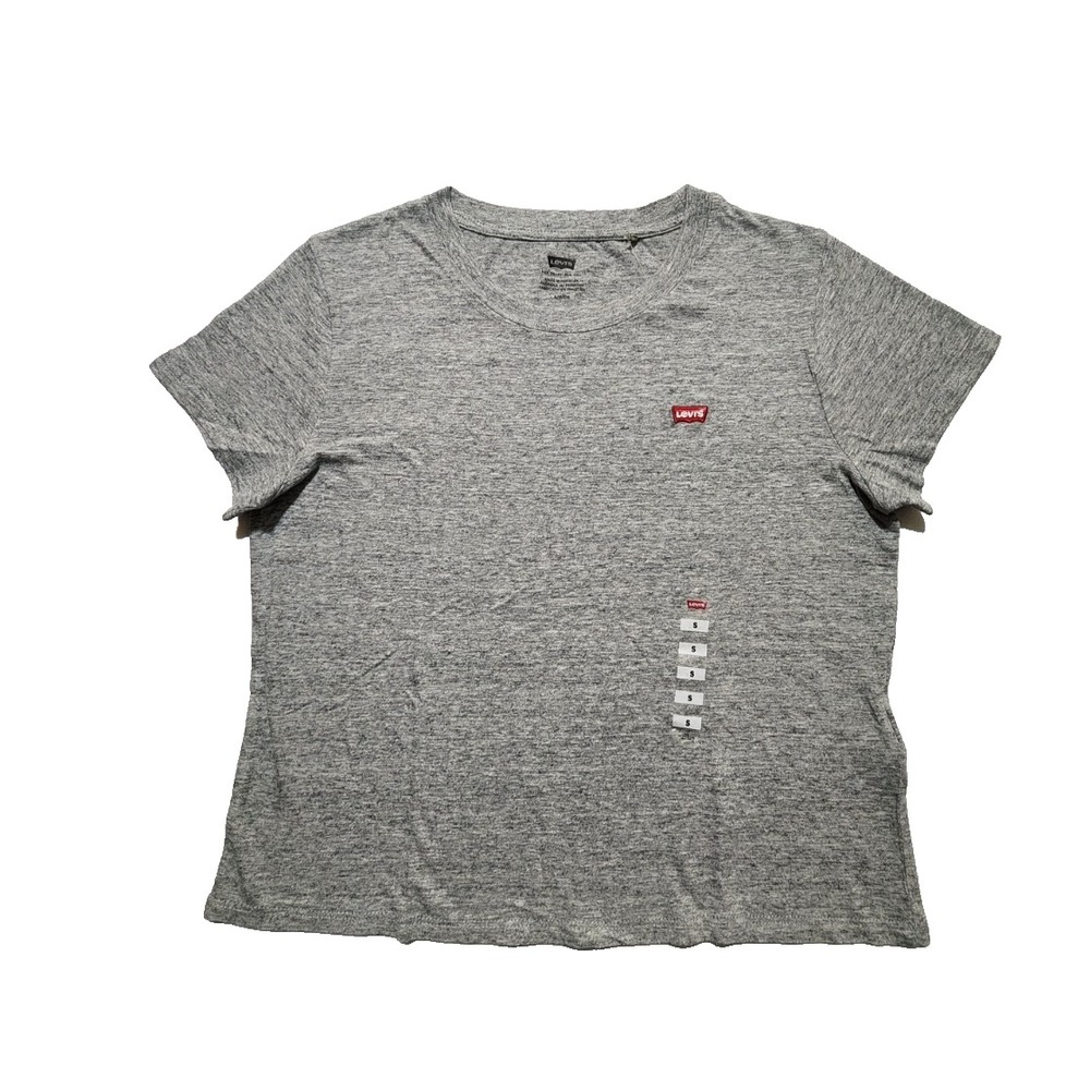 LEVI'S Women's Crop Top Short-Sleeve Gray Size S